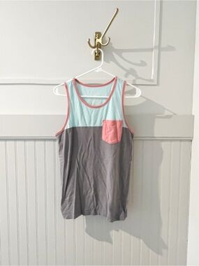 George Men’s Tank Top in Mint & Coral